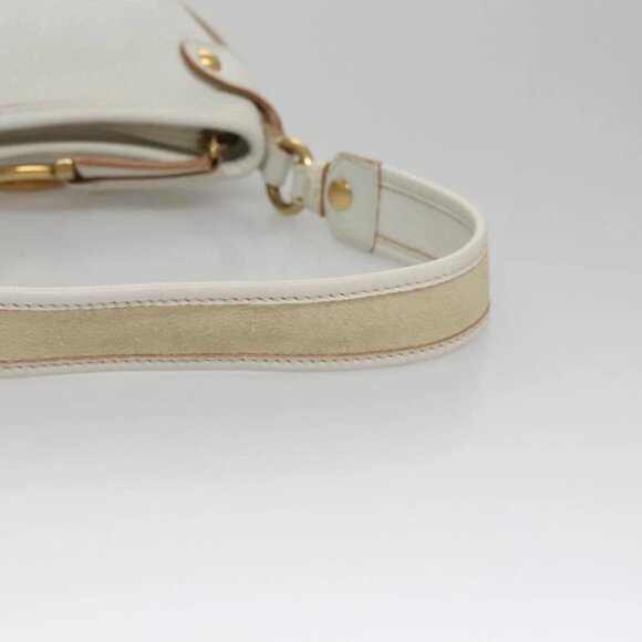 Salvatore Ferragamo Shoulder Bag Leather White Auth 105780V